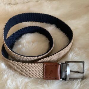 Tommy Bahama Stretch Braided Reversible BELT Mens S/M 32-36 Gunmetal Buckle
